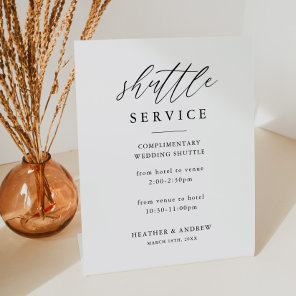 Elegant Wedding Shuttle Service Sign
