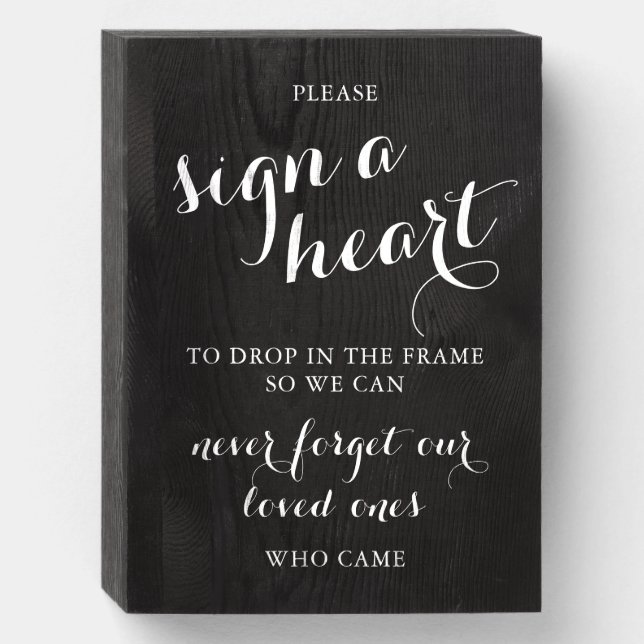 Elegant Wedding Sign A Heart Sign Black White (Front Vertical)