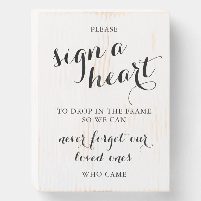 Elegant Wedding Sign A Heart Sign Black White (Front Vertical)