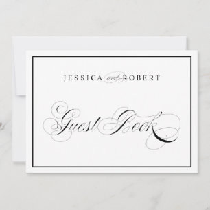 Elegant Wedding Sign Guest Book Black Border Invitation