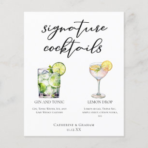 Elegant Wedding Signature Cocktails Menu