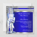 Elegant Wedding Silver Blue Floral Roses