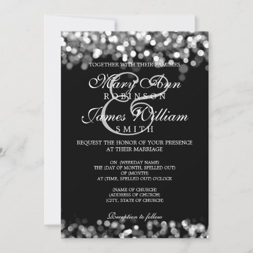 Elegant Wedding Silver Lights Invitation