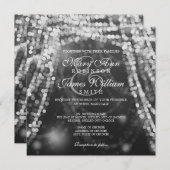 Elegant Wedding Silver String Lights Invitation (Front/Back)
