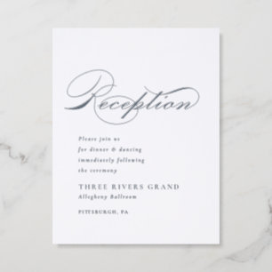 Elegant wedding simple formal reception letterpress enclosure card