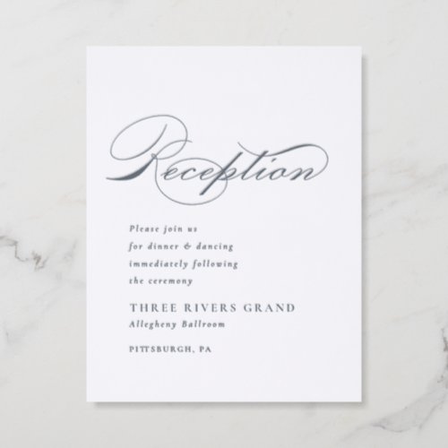 Elegant wedding simple formal reception letterpress enclosure card