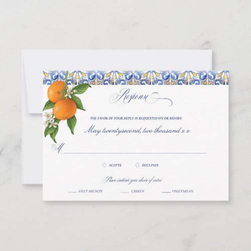 Elegant Wedding Sorrento Tile RSVP