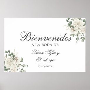 Elegant Wedding Spanish Welcome sign