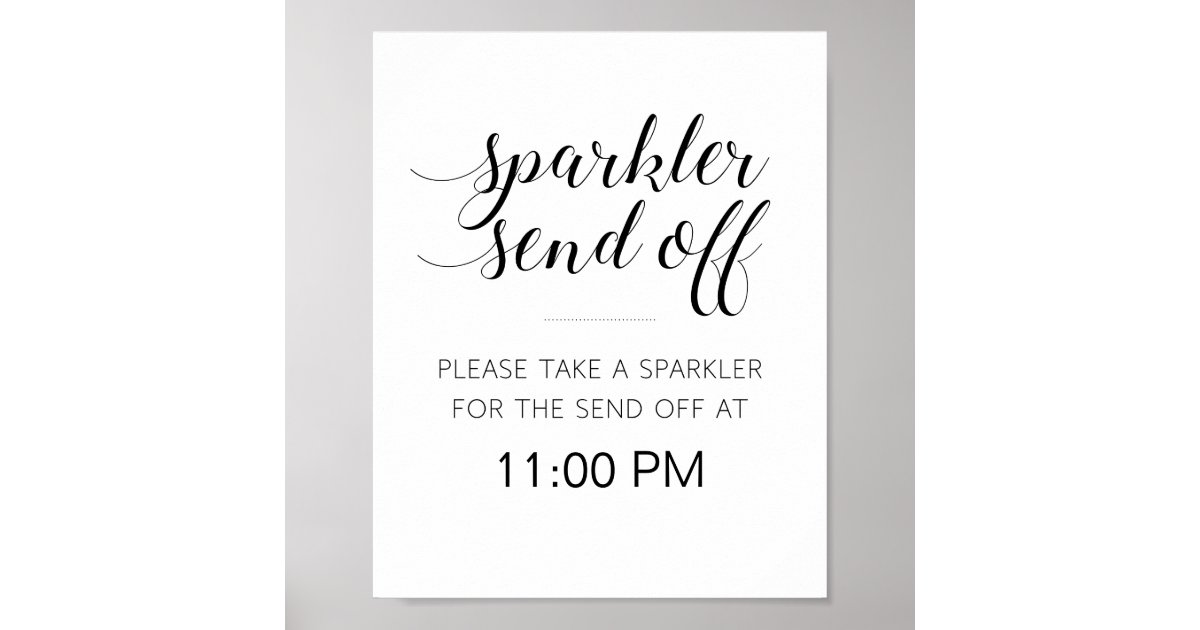 Elegant Wedding Sparkler Send Off Sign | Zazzle