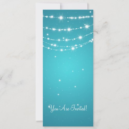 Elegant Wedding Sparkling Chain Blue Personalized Invites