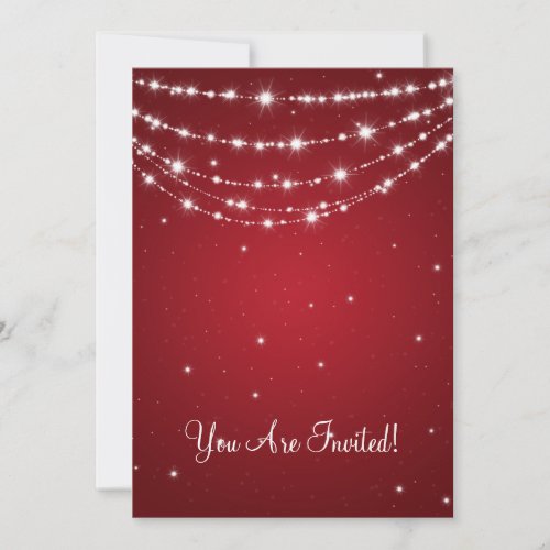 Elegant Wedding Sparkling Chain Red Personalized Invitations