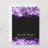 Elegant Wedding Sparkling Lights Purple Invitation (Back)