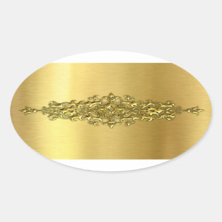 Elegant Wedding Stickers, Gold Oval Sticker