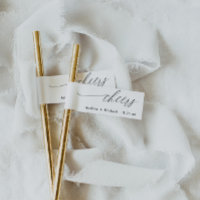 Elegant Wedding Straw Tag Cheers Drink Flag