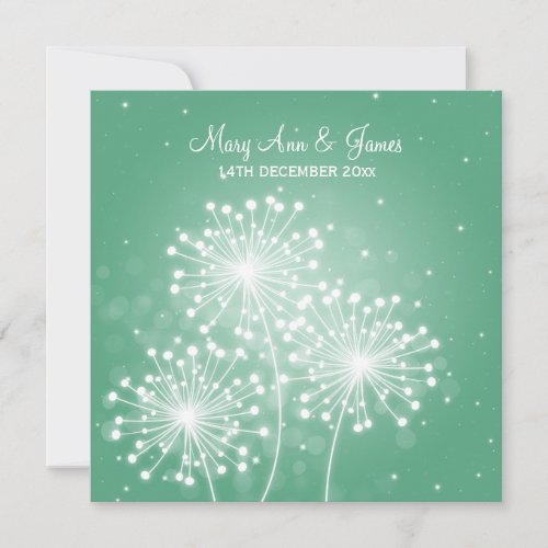 Elegant Wedding Summer Sparkle Mint Green Custom Invitation
