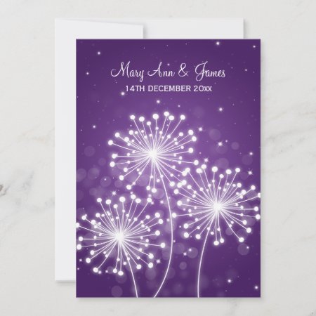 Elegant Wedding Summer Sparkle Purple Invitation