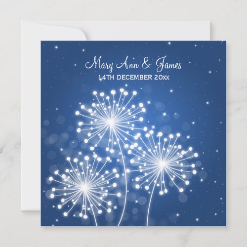 Elegant Wedding Summer Sparkle Sapphire Blue Invitation