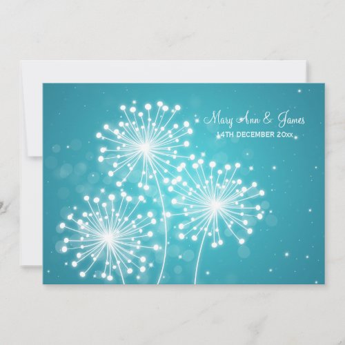 Elegant Wedding Summer Sparkle Turquoise Invitation