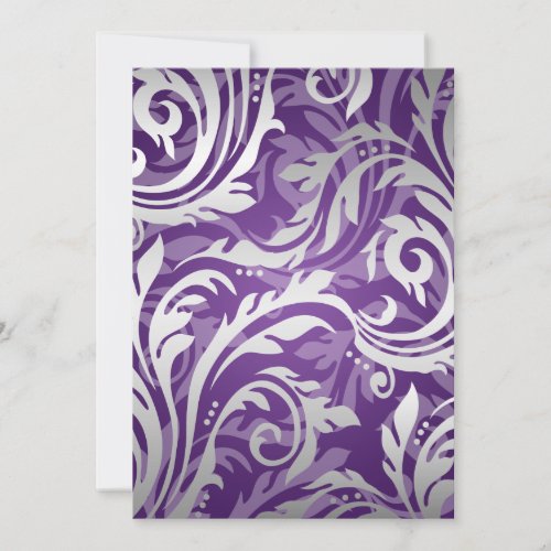 Elegant Wedding Swirly Flourish Purple Personalized Announcements