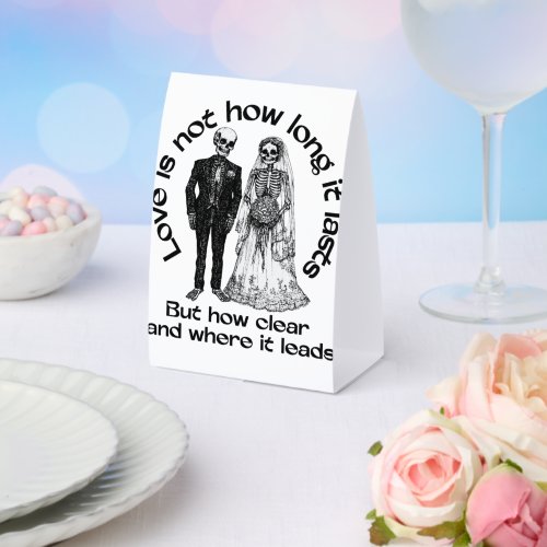 Elegant Wedding Table Card - Meaningful Love Quote Paper Table Tent