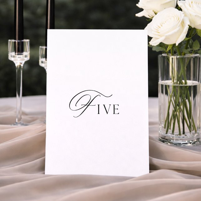 Elegant Wedding Table Five Sign Invitation (Creator Uploaded)
