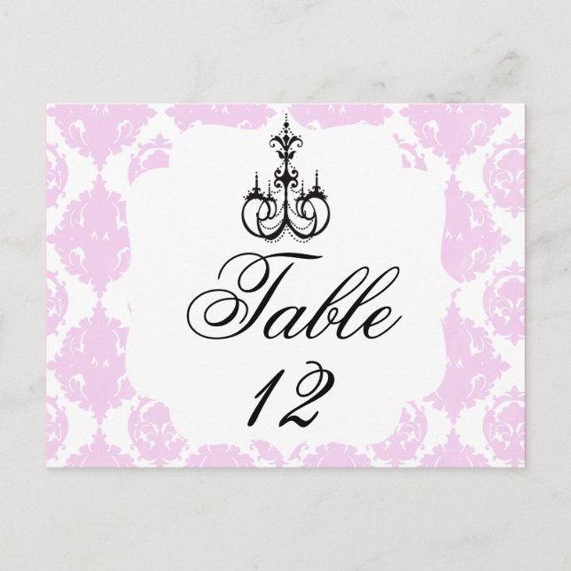 Elegant wedding table number (Front)