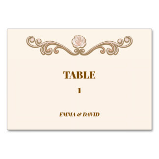 Elegant Wedding Table Number Card