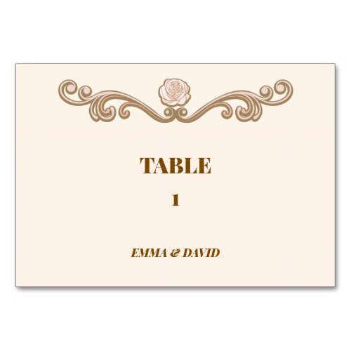 Elegant Wedding Table Number Card