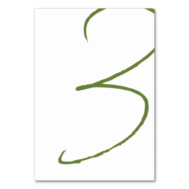 Elegant Wedding Table Number Card (Front)
