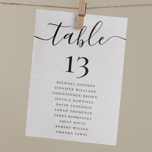 Elegant Wedding Table Number Hanging Seating Chart