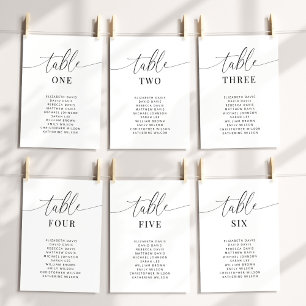 Elegant Wedding Table Number Seating Chart Cards