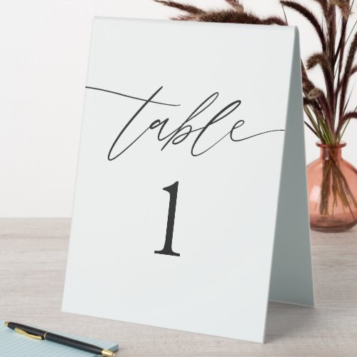 Elegant Wedding Table Numbers Table Tent Sign