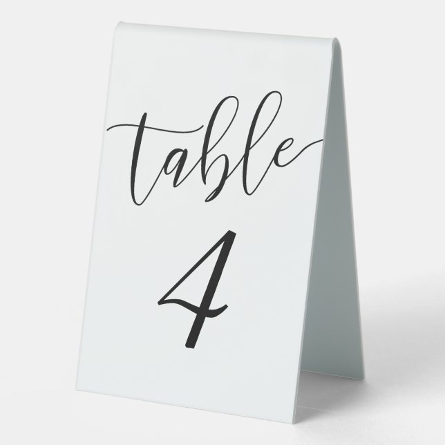 Elegant Wedding Table Numbers Tent (Back)