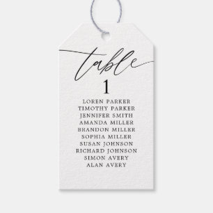 Elegant Wedding Table Numbers Wedding Favors Gift Tags
