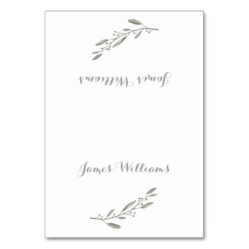 Elegant Wedding Table Place Cards Grey Floral