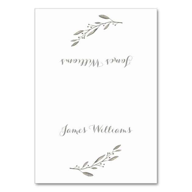 Elegant Wedding Table Place Cards Grey Floral