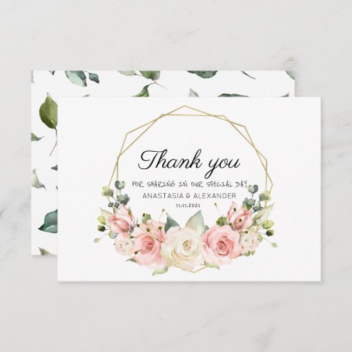 Elegant Wedding Thank You Card. | Zazzle