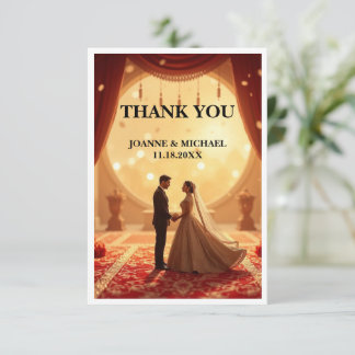 Elegant Wedding Thank You Card – Blush Floral Wate
