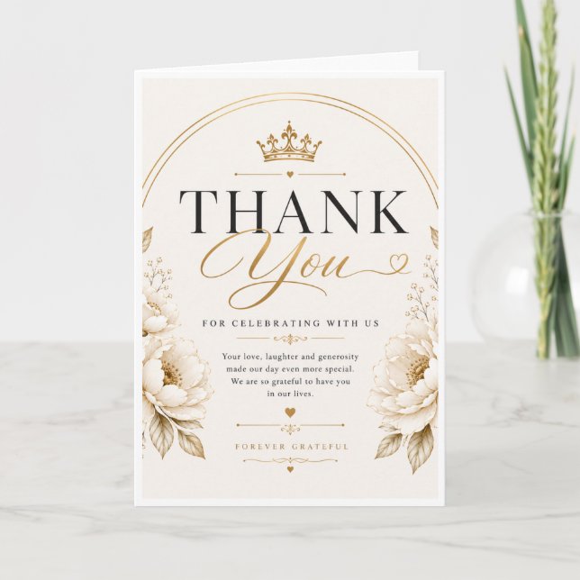 Elegant Wedding Thank You Card Design (Front)