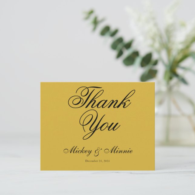 Elegant Wedding Thank You Card for Newlyweds (Standing Front)