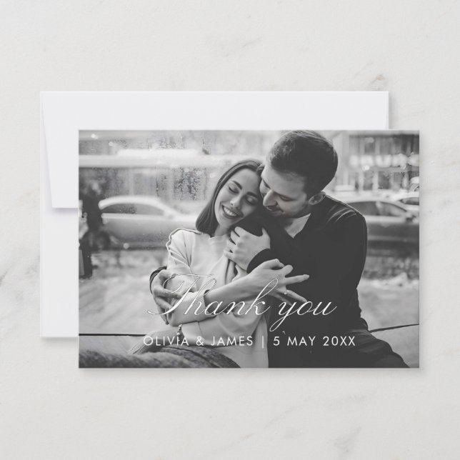 Elegant Wedding Thank You Card | Printable (Front)