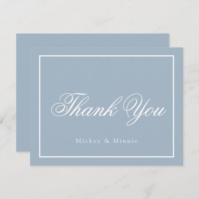 Elegant Wedding Thank You Card with Classic Style (Front/Back)