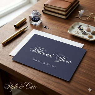Elegant Wedding Thank You Card with Classic Style