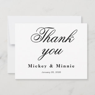 Elegant Wedding Thank You Card with Minimal Design