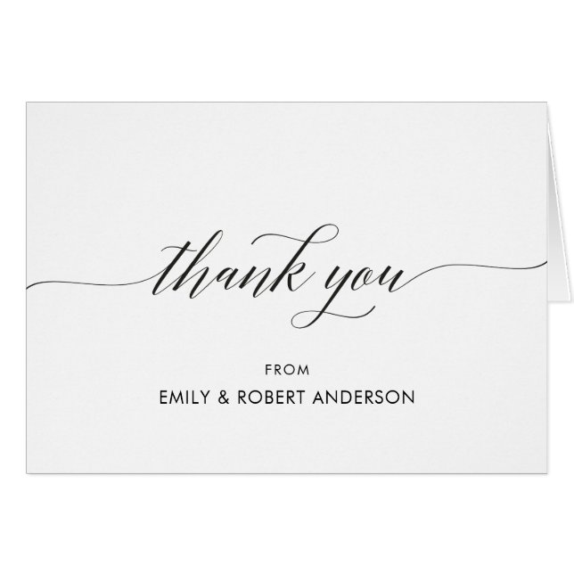 Elegant Wedding, Thank You Cards, Modern, Classic (Front Horizontal)