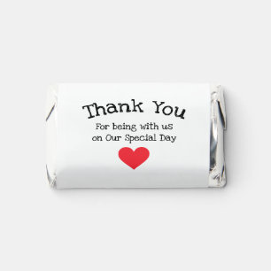 Elegant Wedding Thank You Custom Names White Cute Hershey's Miniatures