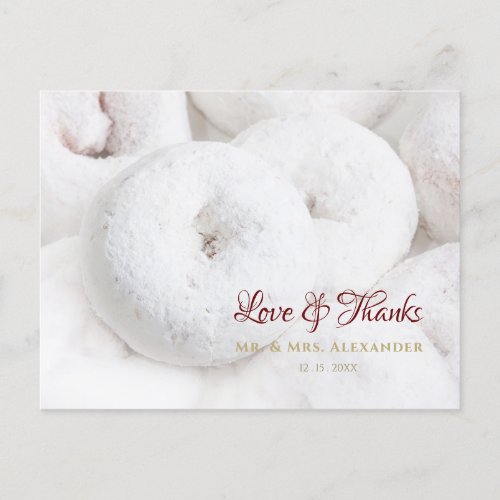 Elegant Wedding Thank You Ethereal White Doughnuts Postcard