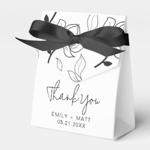 Elegant Wedding Thank You Floral Favor Boxes