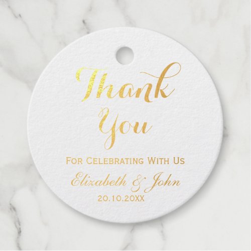 Elegant Wedding Thank You Foil Favor Tags