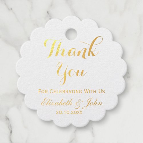 Elegant Wedding Thank You Foil Favor Tags